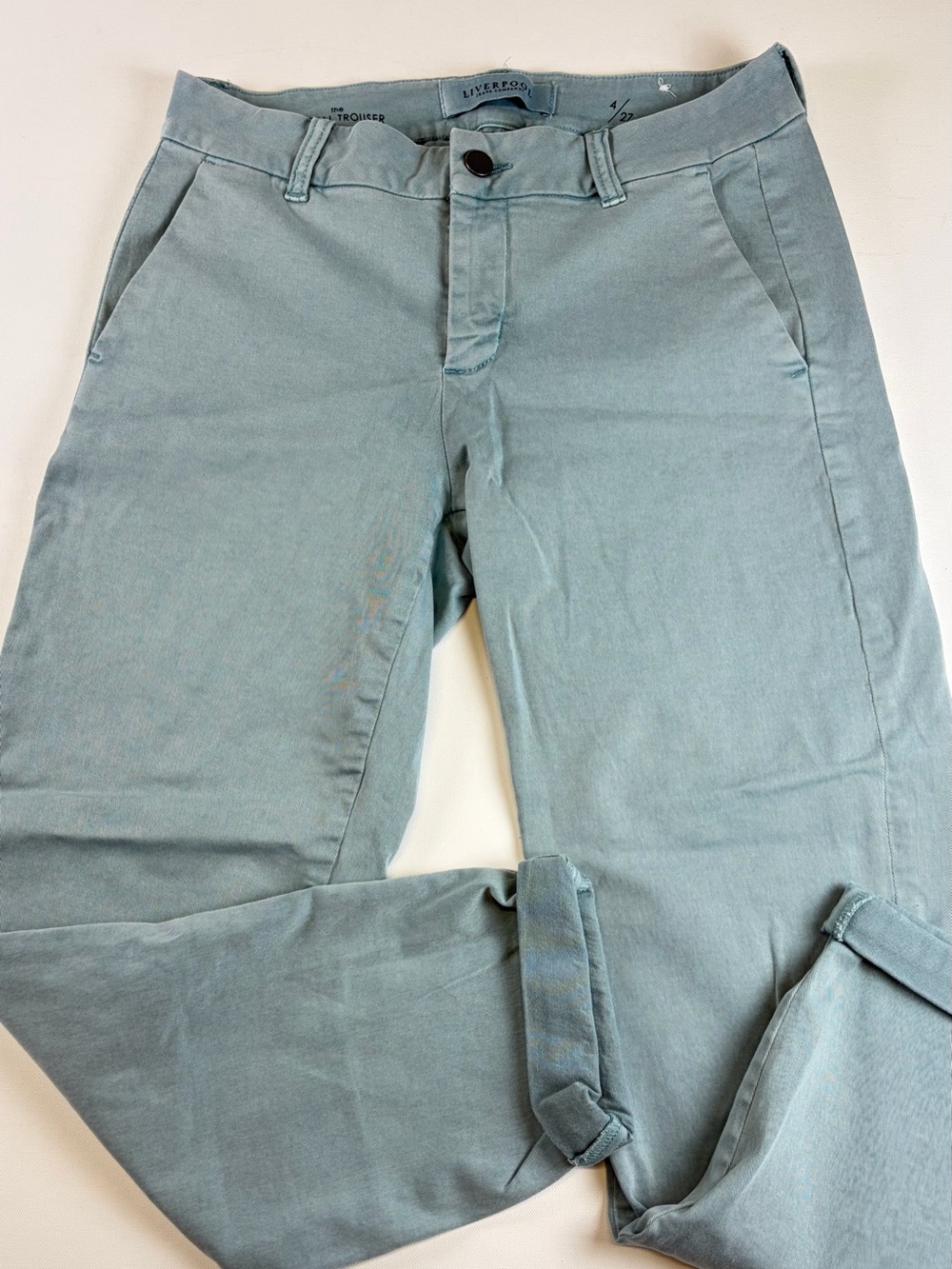 LIVERPOOL CASUAL TROUSER SAGE GREE STRETCH PANTS WOMENS SIZE 4